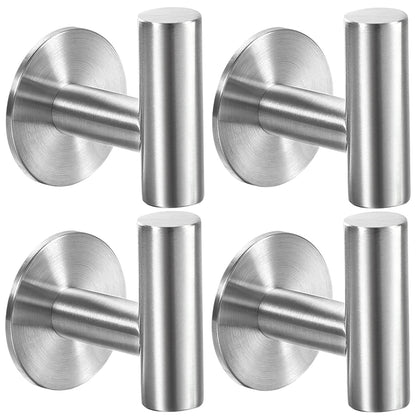 Vuzvuv Brushed Nickel Self Adhesive Stainless Steel Towel Hooks (2-Pack)