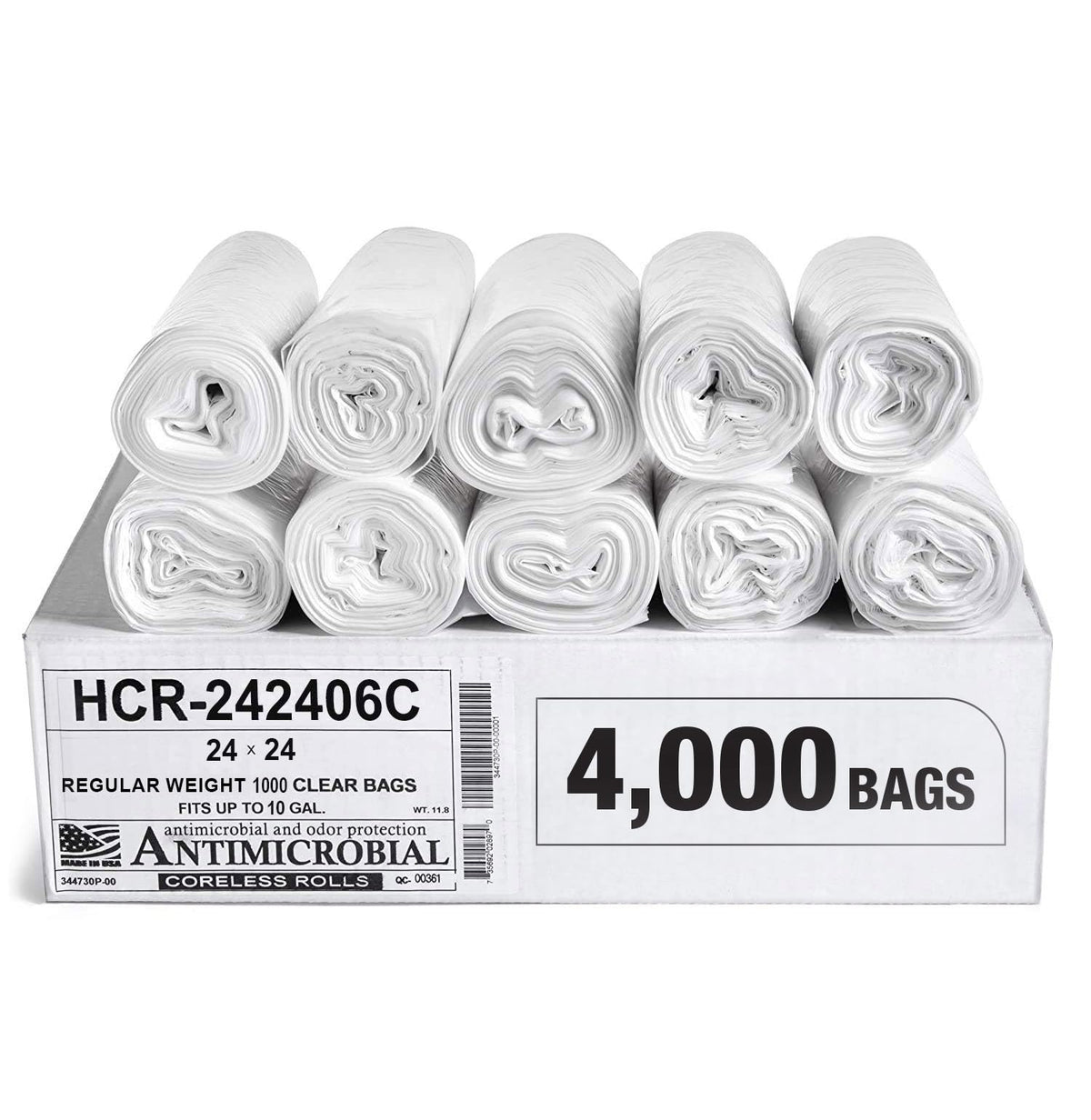 Aluf Plastics 60 Gal Black Trash Bags, 22 Micron (EQ.), 38" x 60" (150 Pk)