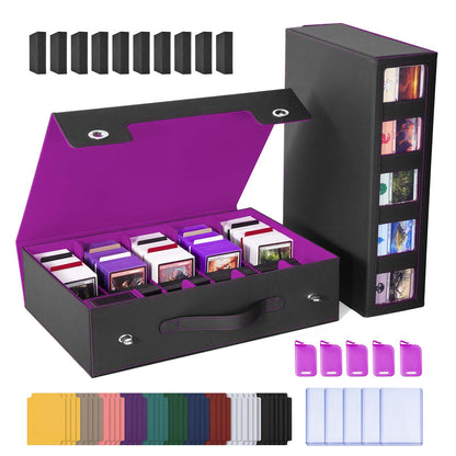 UAONO Trading Card Storage Box Holds 2400+ Cards, Bulk Card Storage