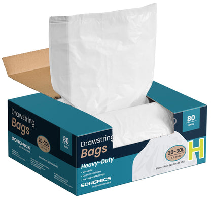SONGMICS Trash Bags, for 8-Gallon (30 L) Trash Can, 2 Rolls, 90 Count