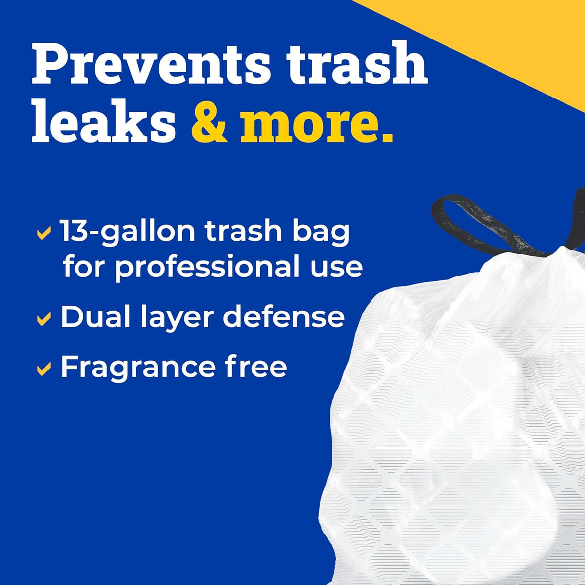 Glad ForceFlex Tall Kitchen Trash Bags, Clorox Pro, 13 Gallon, 100 Count