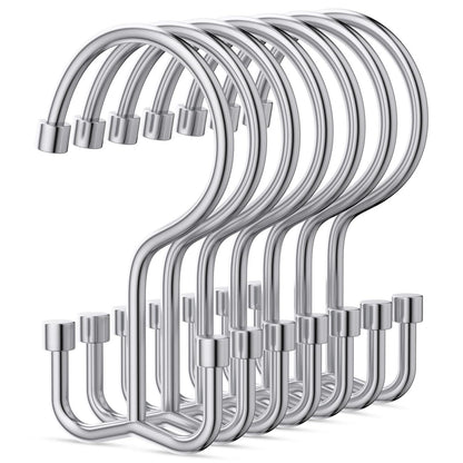 Goowin Shower Curtain Hooks, 12 Pcs Shower Curtain Rings, Durable Rust Proof Black Shower Curtain Hooks, Shower Rings for Curtain, Double Glide Shower Hooks for Shower Curtain Rods, Black