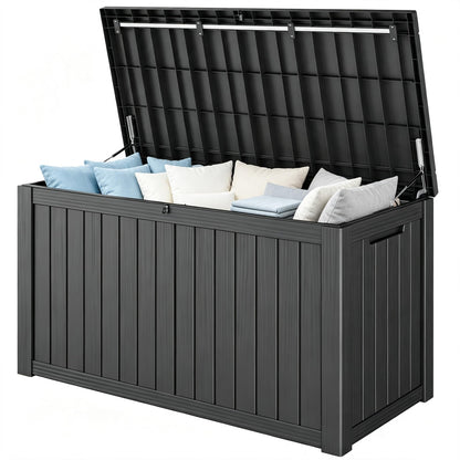 Outdoor Storage Waterproof Deck Box for Patio (45 Gallon, Grey)