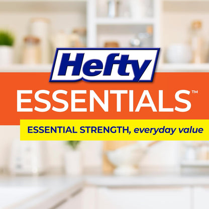 Hefty Essentials 13 Gallon Kitchen Trash Bags, White, Unscented, 120ct