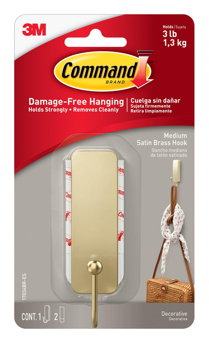 Command Medium Black Hooks, 2 Hooks, 4 Strips