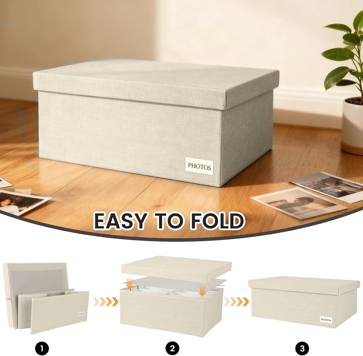 Photo Storage Box 8x10, Decorative Photo Storage Containers With Lid