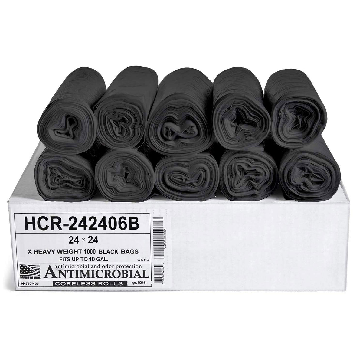 Aluf Plastics 60 Gal Black Trash Bags, 22 Micron (EQ.), 38" x 60" (150 Pk)