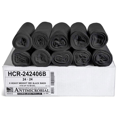 Aluf Plastics 60 Gal Black Trash Bags, 22 Micron (EQ.), 38" x 60" (150 Pk)