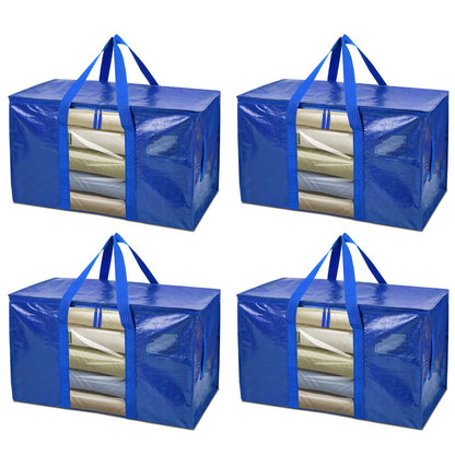 BALEINE 6-Pack Oversized Moving Bags with Reinforced Handles, Heavy-Duty Storage Tote for Clothes, Moving Supplies (Clear, 6-Pack)