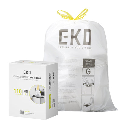 EKO 20 Gallon Extra-Strong XL Tall Kitchen Trash Bags, Code G, 110 ct