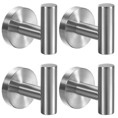 Kruodop Towel Hooks for Bathroom,2 Packs Wall Mount Towel Holder,Black Matte Wall Robe Hook,Stainless Steel Heavy Duty Door Hanger Towel Hook for Kitchen, Bedroom,Hotel,Pool,Coats(Drilling)