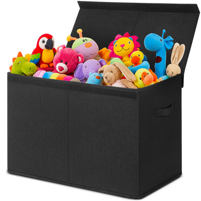 INDRESSME 85L Large Toy Storage Box with Lid Divider Foldable Toy Chest