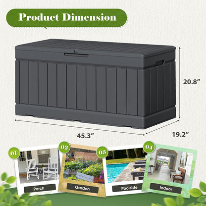 Flamaker Outdoor Storage Box 80 Gallon Resin Waterproof Deck Box