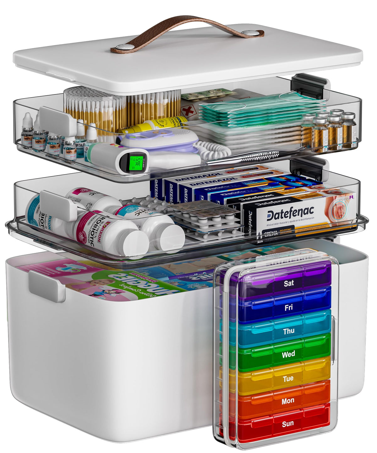 CTIME 3-Tier Medicine Organizer - Portable Medicine Cabinet with Handle