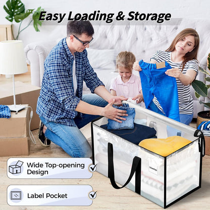 ukeetap 8 Pack Extra Large Clothes Storage Bins with Lids, Clear