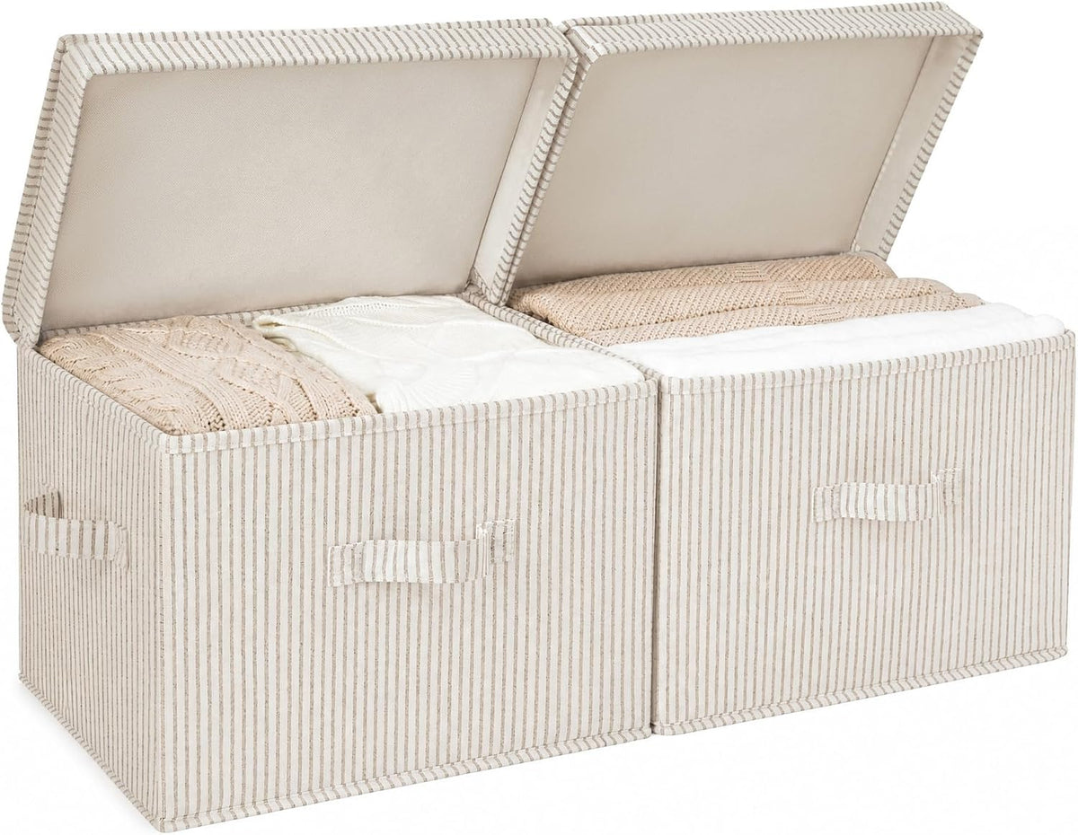 StorageWorks Fabric Storage Bins with Lids, Closet Storage Bins