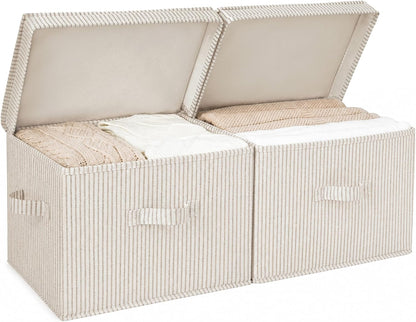 StorageWorks Fabric Storage Bins with Lids, Closet Storage Bins