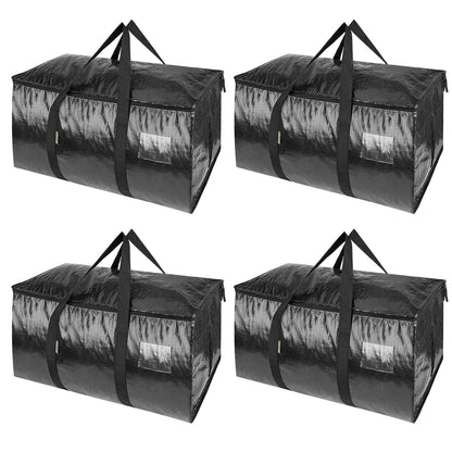 BALEINE 6-Pack Oversized Moving Bags with Reinforced Handles, Heavy-Duty Storage Tote for Clothes, Moving Supplies (Clear, 6-Pack)