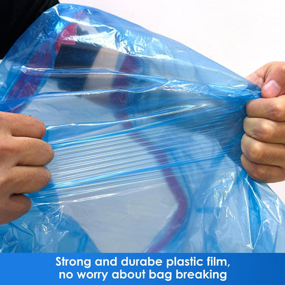 HygiCare 13 Gallon Recycling Trash Bags, Unscented 200 Count Drawstring Tall Kitchen Garbage Bags, Pre-Separated, Ultra Strong, Leakproof, Sturdy, Translucent Blue