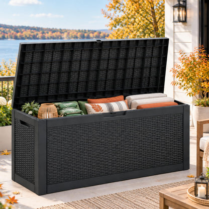 KAMABOKO Outdoor Storage Box, 150 Gallon Deck Box Outdoor Waterproof