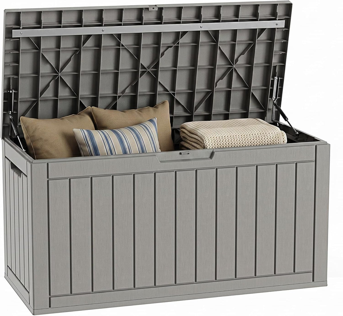 35 Gallon Outdoor Deck Box Lockable Waterproof Storage Black