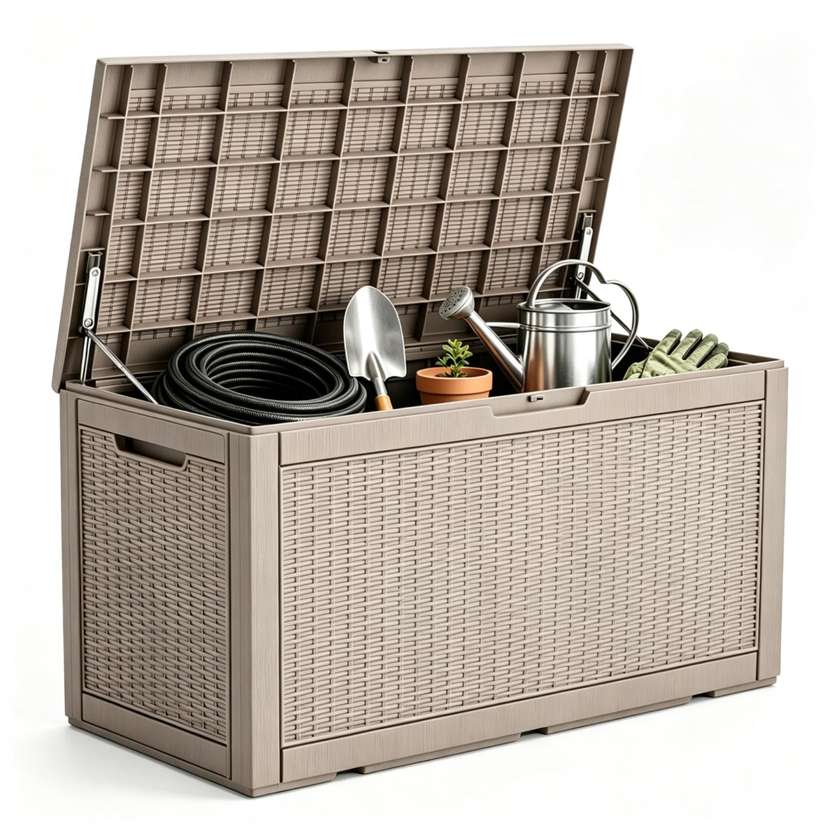 NUNU LAB 35 Gal Outdoor Storage Box Waterproof Lockable,Deck Box,Black