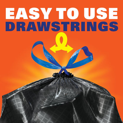 Hefty Ultra Strong 30 Gal Large Trash Bags, Black, Unscented, 25ct