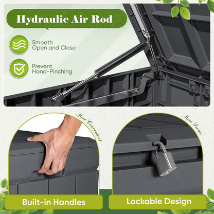 Flamaker Outdoor Storage Box 80 Gallon Resin Waterproof Deck Box