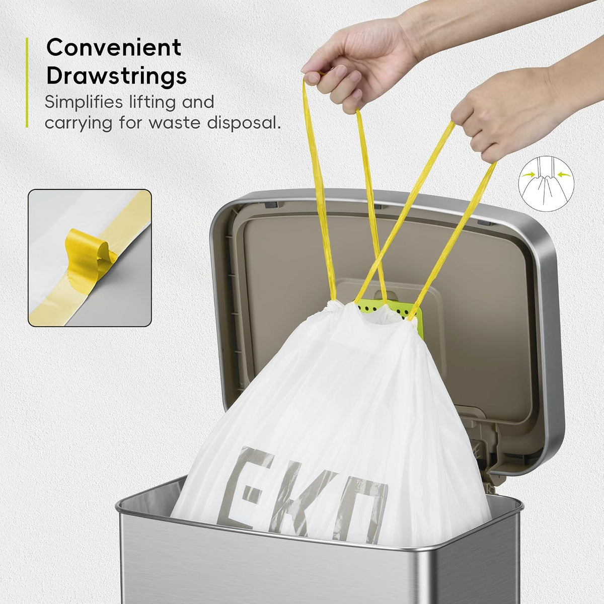 EKO 20 Gallon Extra-Strong XL Tall Kitchen Trash Bags, Code G, 110 ct
