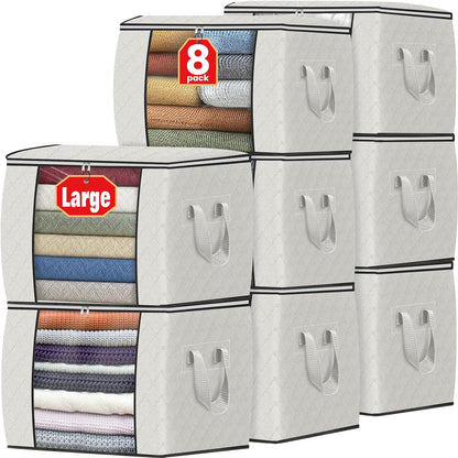 Fab totes 6 Pack Storage Bags for Clothes Blanket Storage Bins with Lids