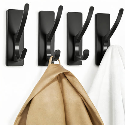pickpiff White Self-Adhesive Hook, 13LB Hanger for Coat/Towel, 4-Pack