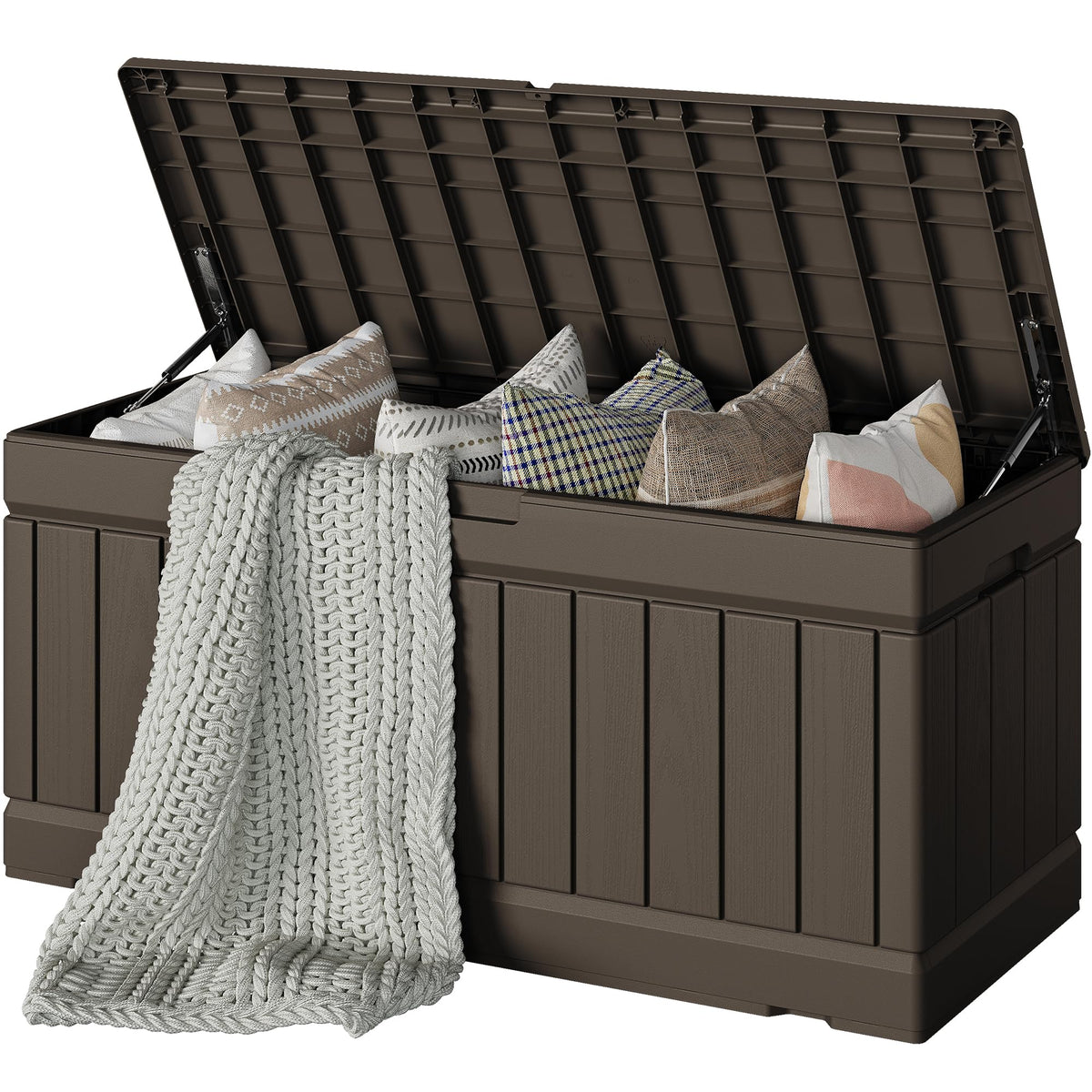 Devoko 78 Gallon Deck Box, Waterproof Resin Outdoor Storage Box