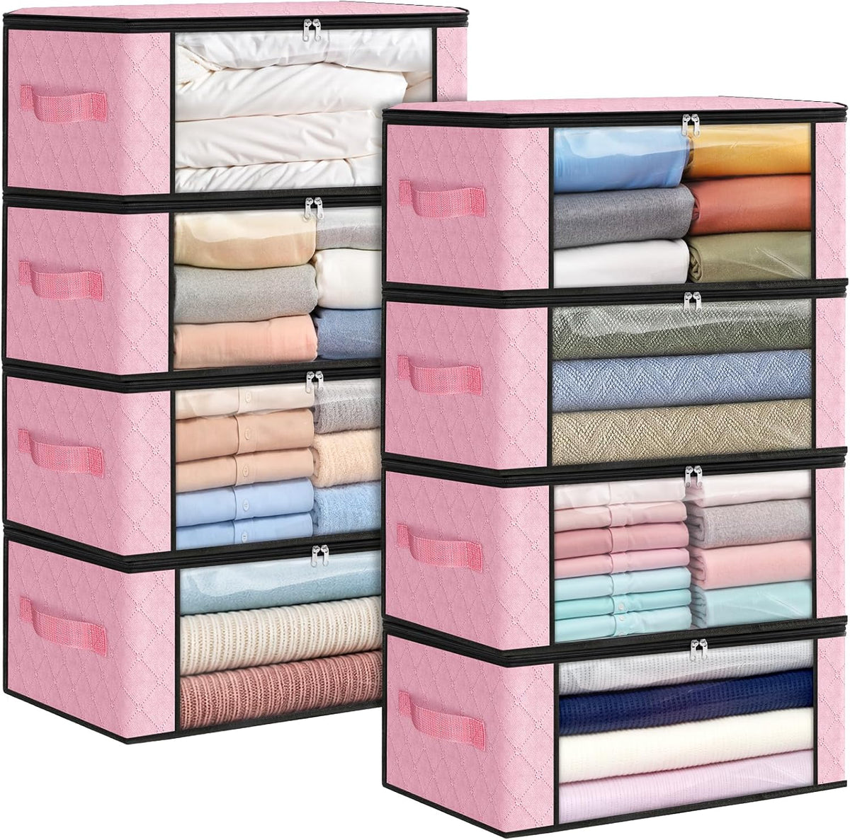 Fab totes 6 Pack Storage Bags for Clothes Blanket Storage Bins with Lids