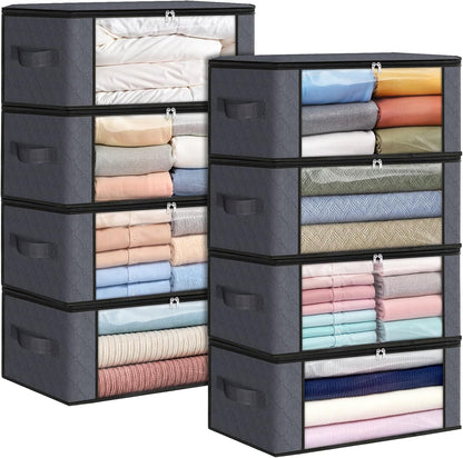 Fab totes 6 Pack Storage Bags for Clothes Blanket Storage Bins with Lids