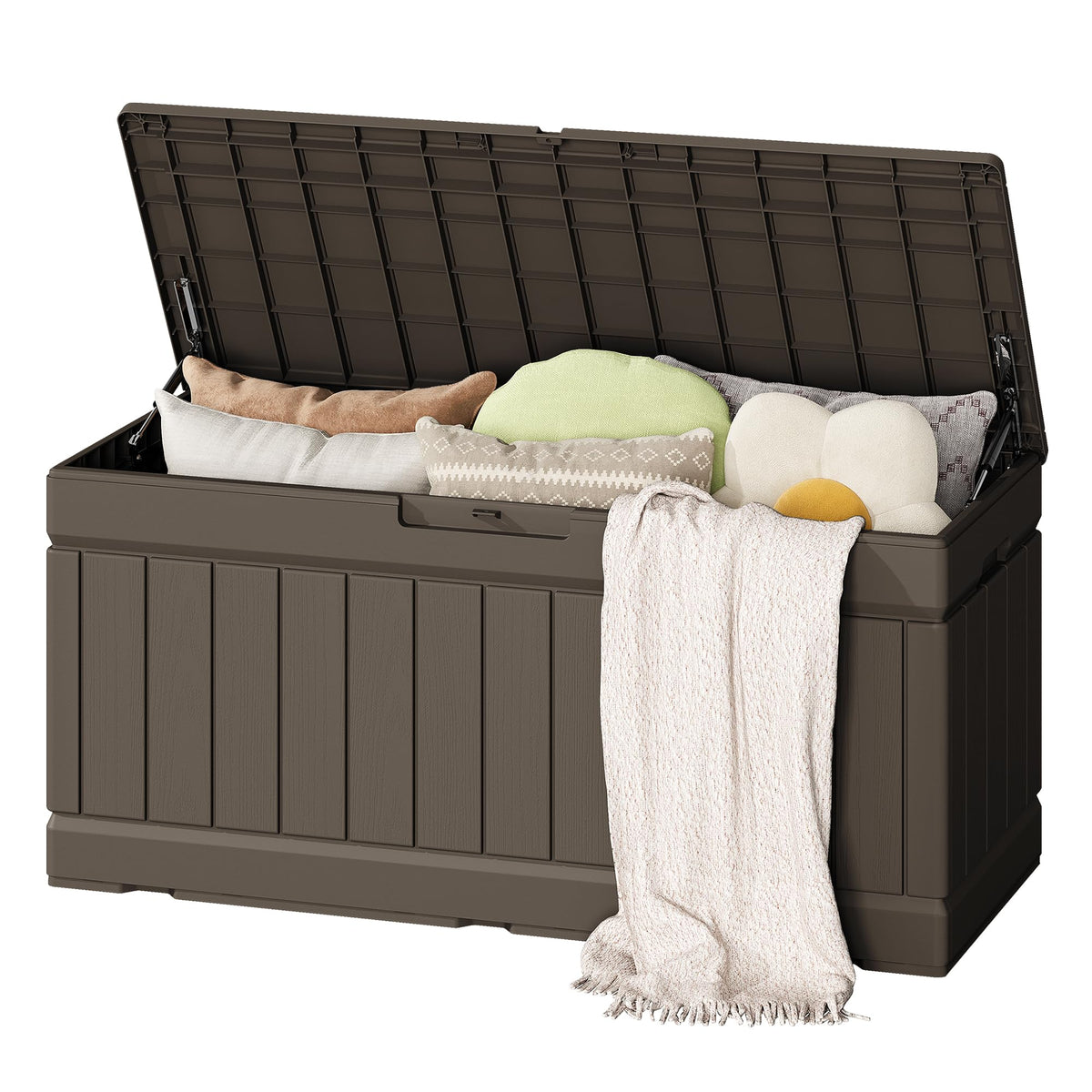 Flamaker Outdoor Storage Box 80 Gallon Resin Waterproof Deck Box