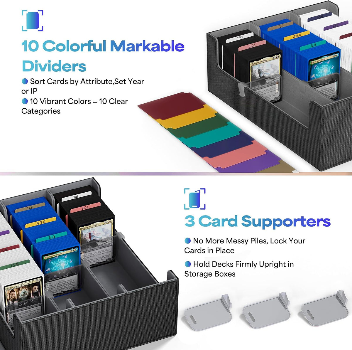 UAONO Trading Card Storage Box Holds 2400+ Cards, Bulk Card Storage