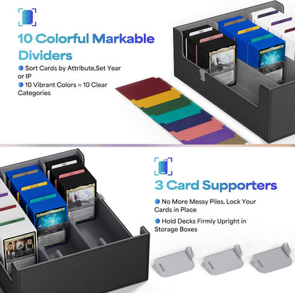 UAONO Trading Card Storage Box Holds 2400+ Cards, Bulk Card Storage