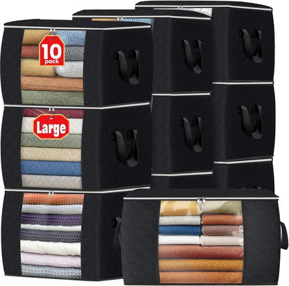Fab totes 6 Pack Storage Bags for Clothes Blanket Storage Bins with Lids