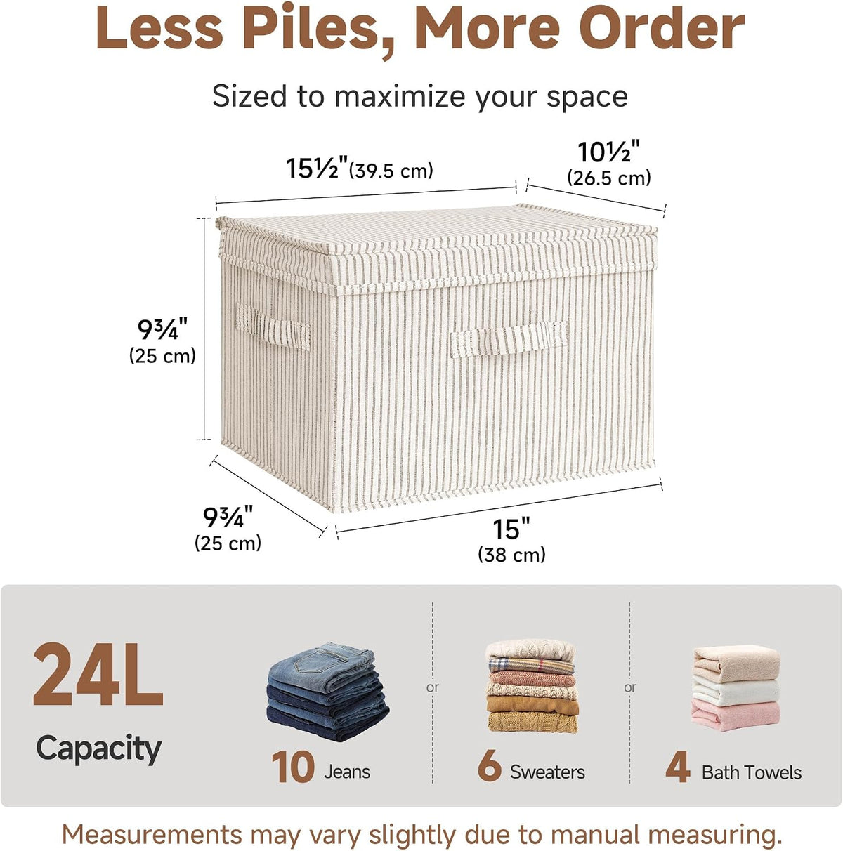 StorageWorks Fabric Storage Bins with Lids, Closet Storage Bins