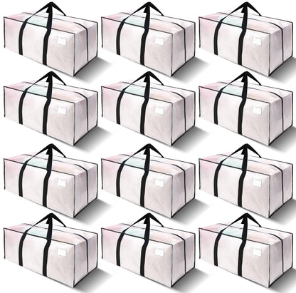 VELVETSURE Heavy Duty Extra Large Moving Bags W/Backpack Straps - Strong Handles & Zippers, Storage Totes For Space Saving, Fold Flat, Alternative to Box and Bin (Set of 6, Multicolor)