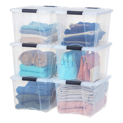 IRIS USA 4-Pack 32 Quart Storage Bins with Lids, Clear