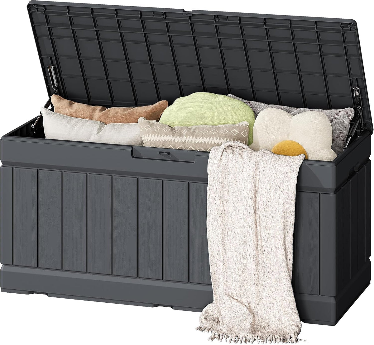 Flamaker Outdoor Storage Box 80 Gallon Resin Waterproof Deck Box