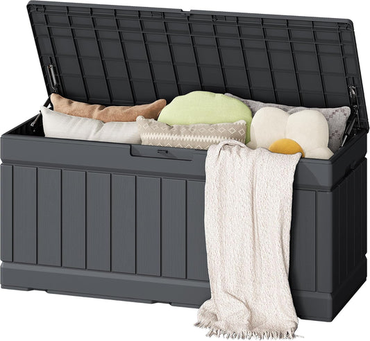 Flamaker Outdoor Storage Box 80 Gallon Resin Waterproof Deck Box