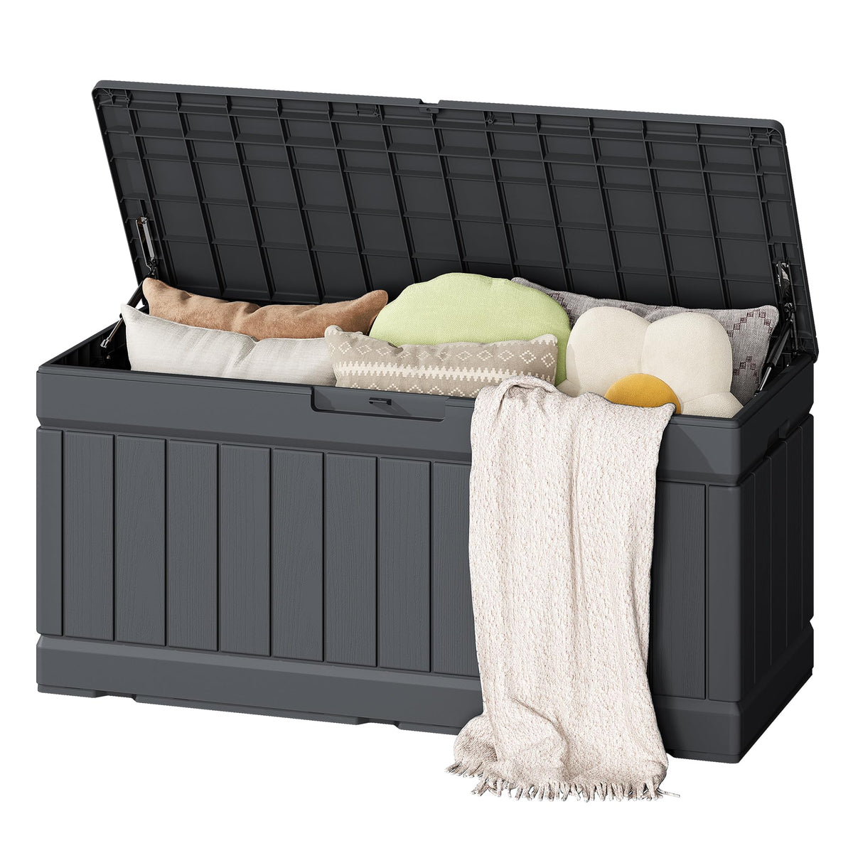Flamaker Outdoor Storage Box 80 Gallon Resin Waterproof Deck Box