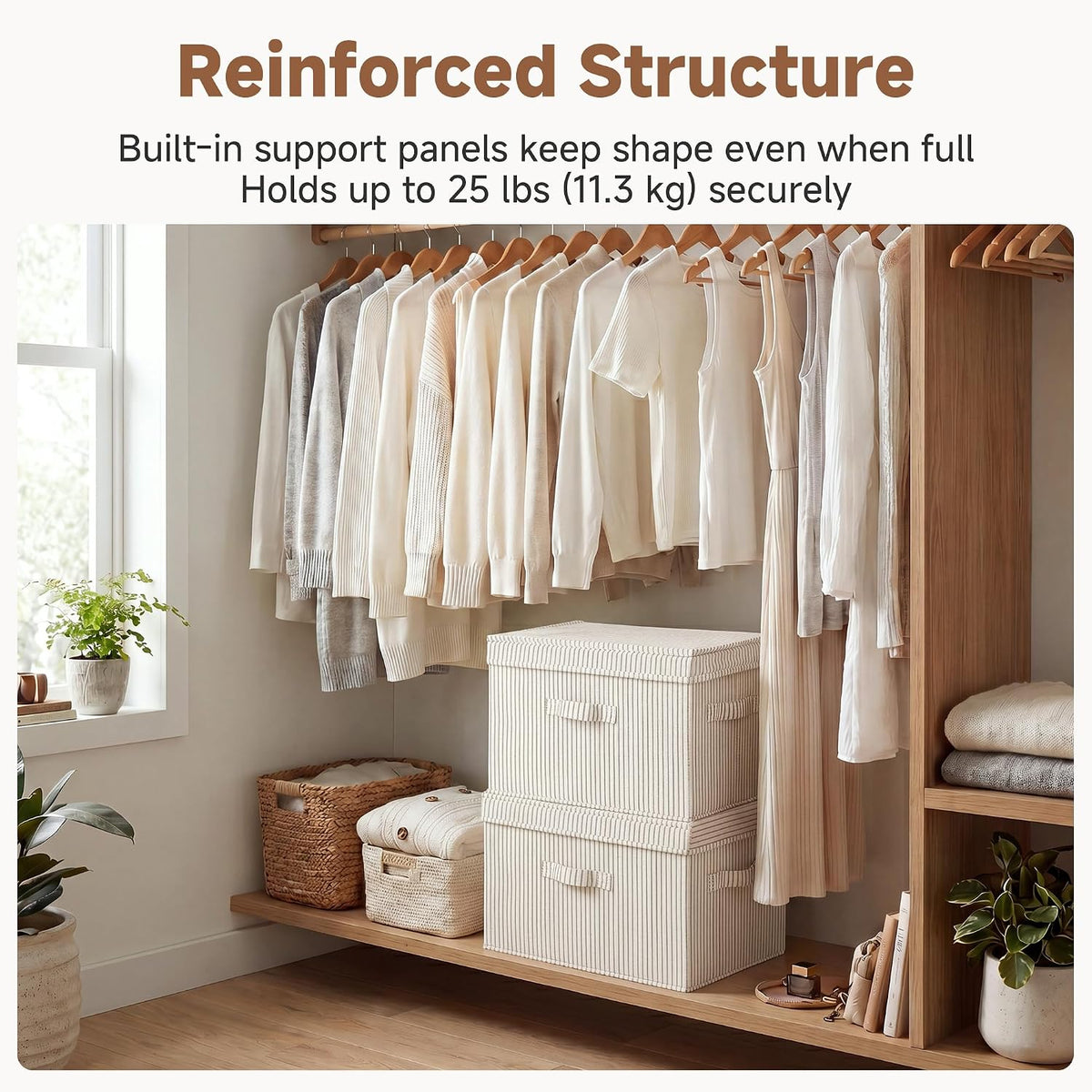 StorageWorks Fabric Storage Bins with Lids, Closet Storage Bins