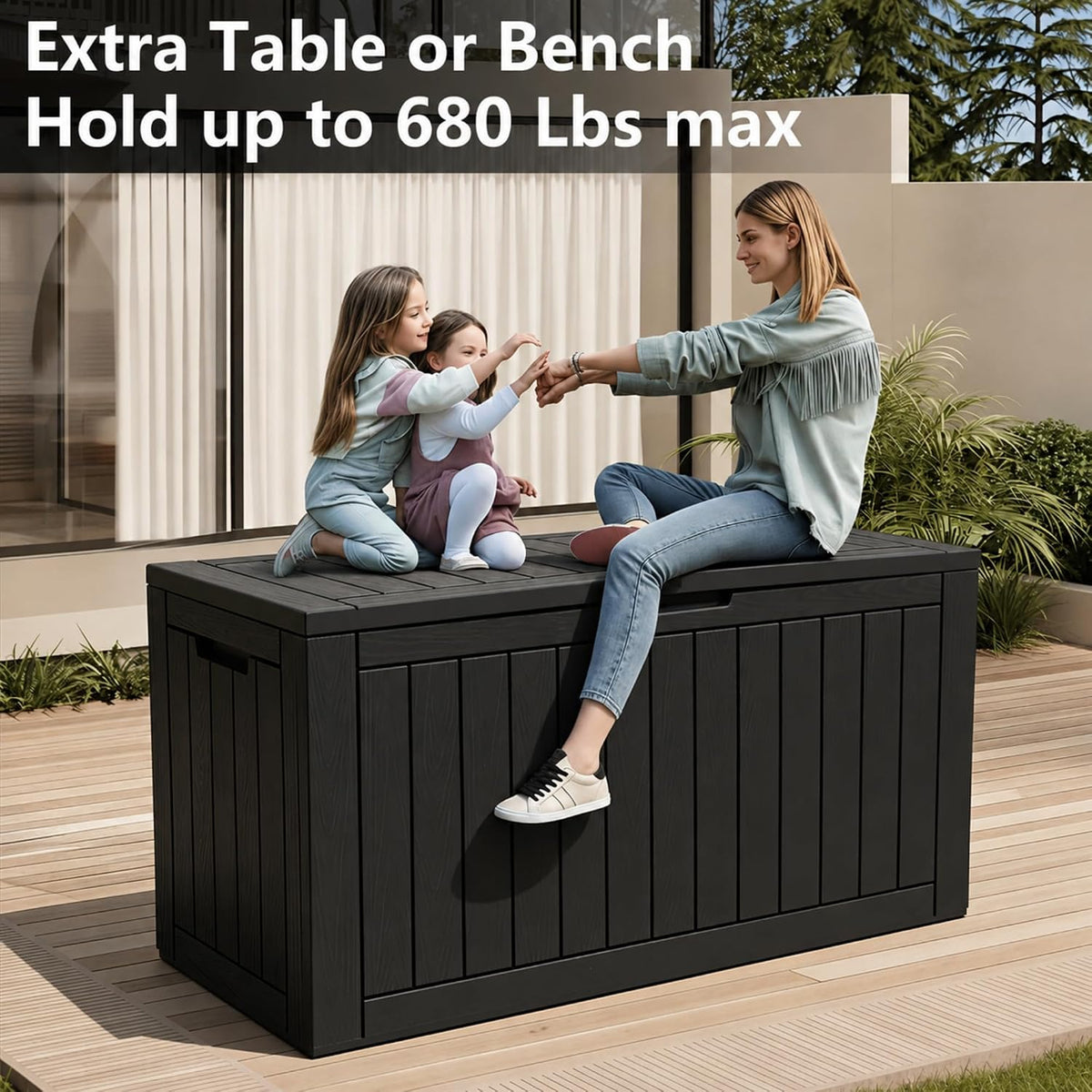 KAMABOKO Outdoor Storage Box, 150 Gallon Deck Box Outdoor Waterproof