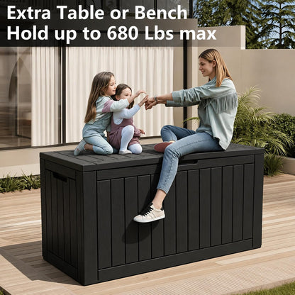 KAMABOKO Outdoor Storage Box, 150 Gallon Deck Box Outdoor Waterproof