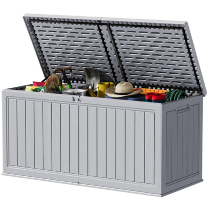 Devoko 78 Gallon Deck Box, Waterproof Resin Outdoor Storage Box