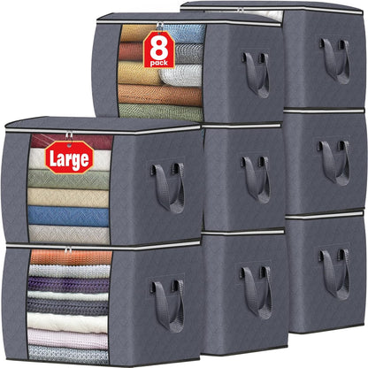 Fab totes 6 Pack Storage Bags for Clothes Blanket Storage Bins with Lids