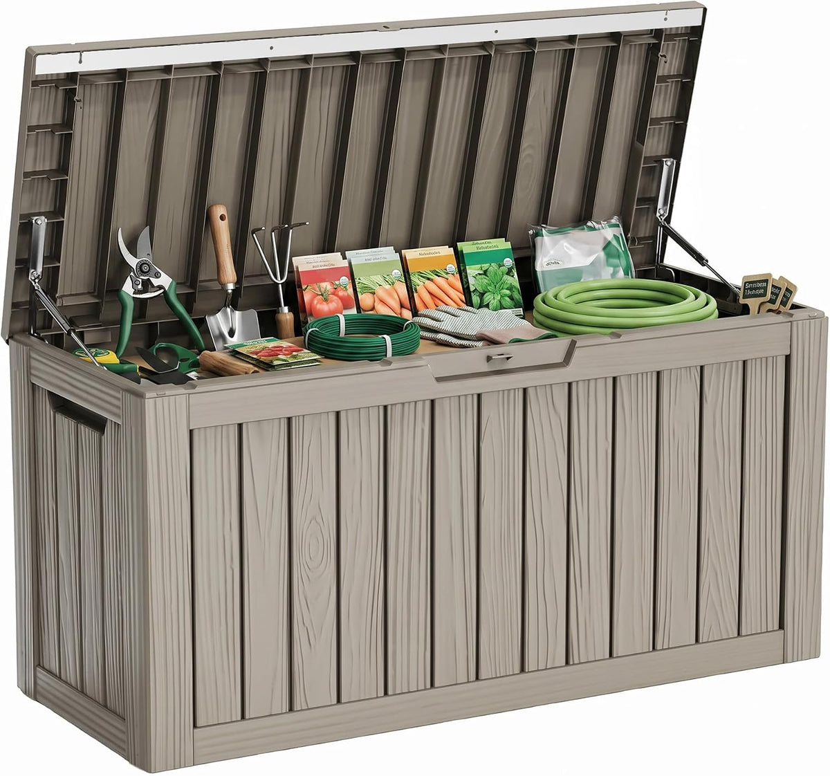 35 Gallon Outdoor Deck Box Lockable Waterproof Storage Black